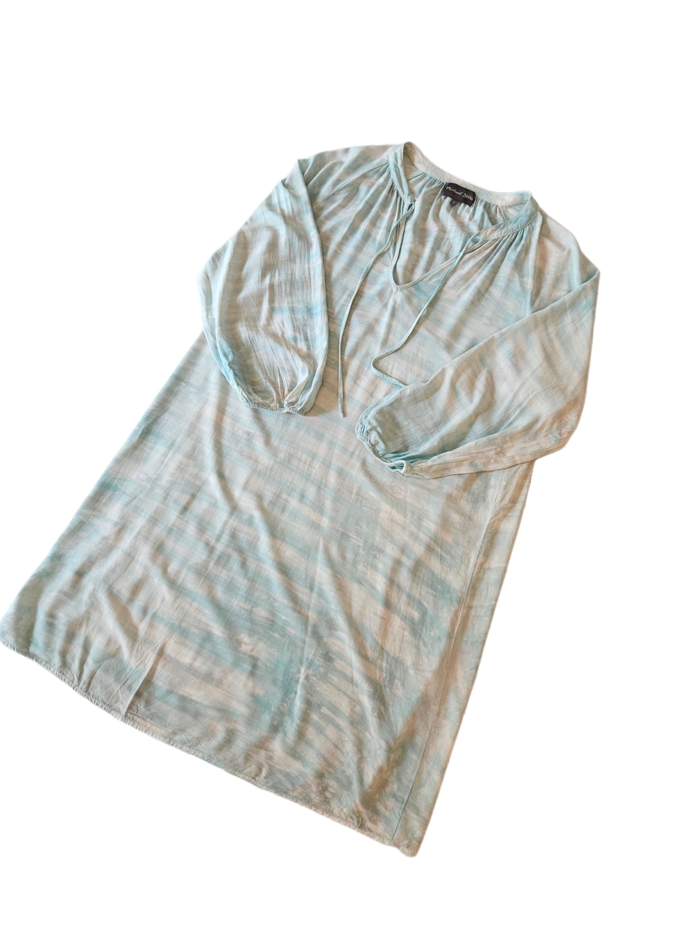 Michael Stars Aqua Tie-Dye Rayon Tunic Dress / Beach Cover-Up - Size Medium